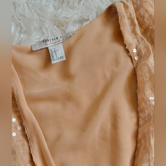 Forever 21 Rose Champagne Sequin Cocktail Dress - Picture 4 of 11